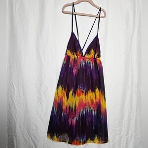 Kirra Spaghetti Strap Multi Colored Mini Dress Women's Medium